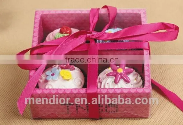 Mendior Wholesale Cupcake Gift Flower Lip Balm Set Fruit Organic Essence Christmas Birthday Gift 4pcs/set/box Support OEM photo-2