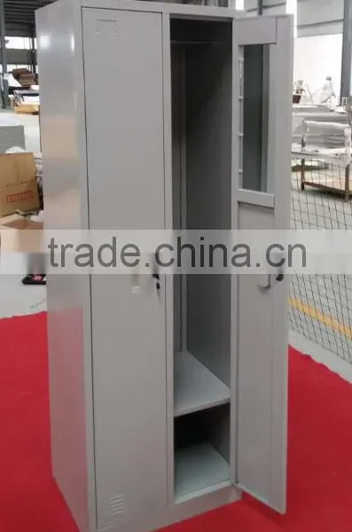 Factory Direct KD Structure Staff Locker 2 Door Steel Storage Wardrobe photo-3