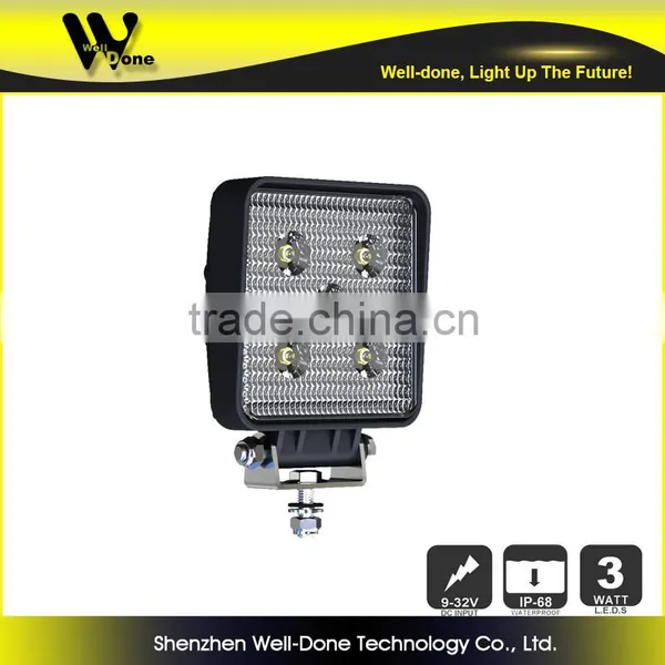 Factory Direct Offer Auto LED Lamp 4.25inch Super Bright IP68 Square15W 4x4 Offroad LED Driving Light photo-5