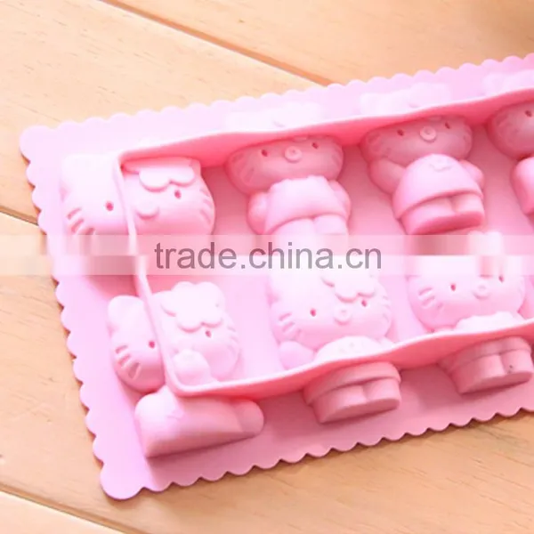 100% Food Grade Hello Kitty Family Cat Shape Silicone Ice Tray photo-3