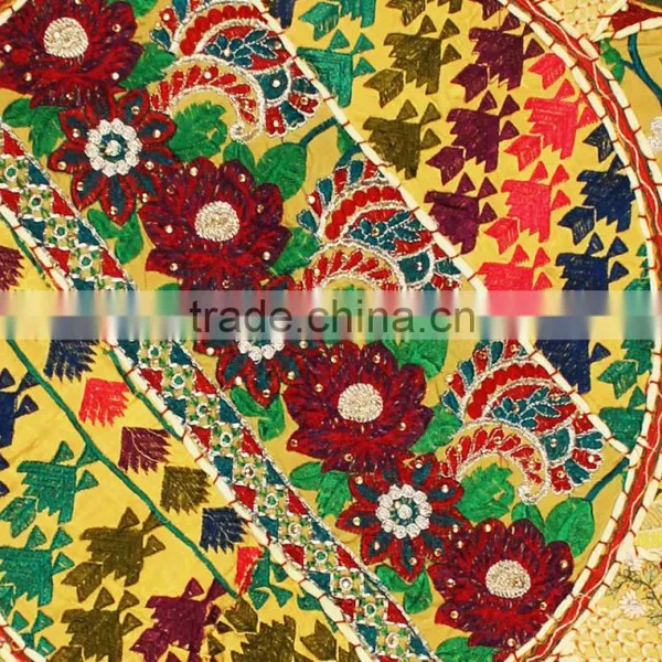 Indian Ethnic Bohmian Round Floor Pillow Floor Seating Cushions Meditation Decor Rajasthani Pillows photo-3