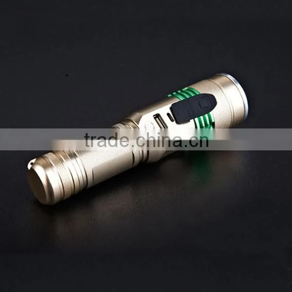 POPPAS-6610 500lumens XM-L T6 Micro USB & Power Bank Rechargeable Led Flashlight photo-4