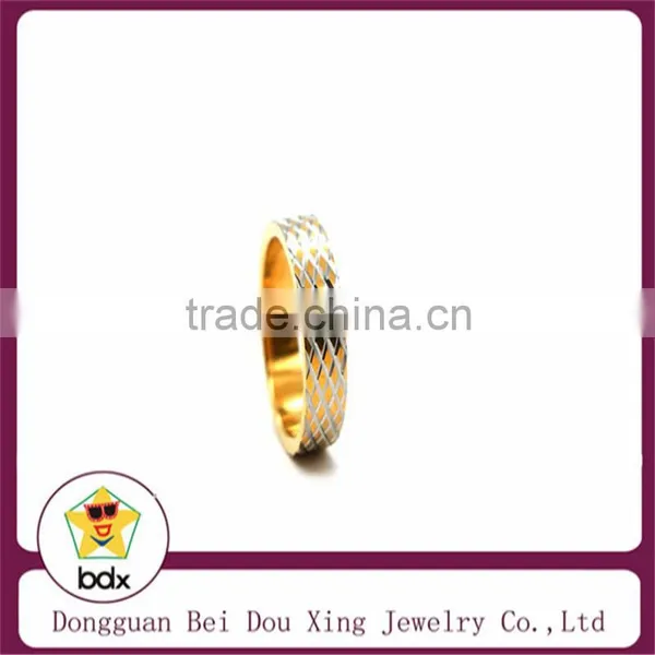 Fashion Personalized Custom Gold Leaf Stainless Steel Ring