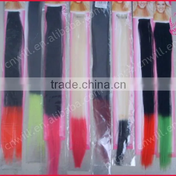 Pretty Three Tone Hair Two Tone Hair Extension Rainbow Clip in Hair Extension photo-3