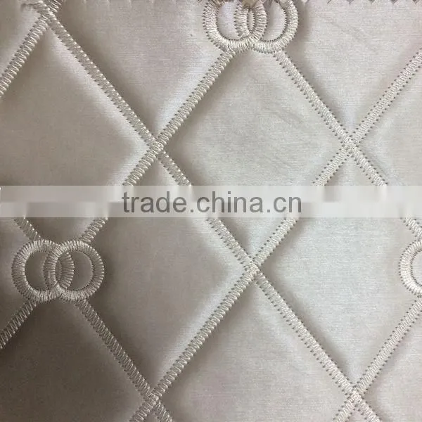 Semi PU Upholstery Leather Supplier Surface With Embroider Design and Metallic Color