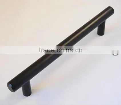 12mm Matt Black T Bar Pull Handles (FTD445)