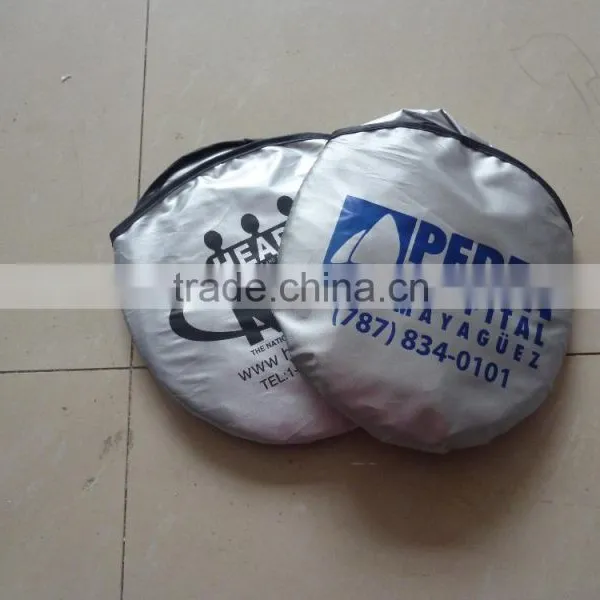 Car Printing Logo for Customized Design/nylon Two Circle Front Window Sunshade photo-6