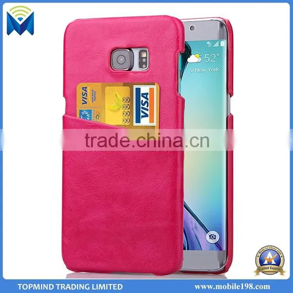 High Quality PU Leather Back Cover Case for Samsung Galaxy S6 Edge Plus photo-3