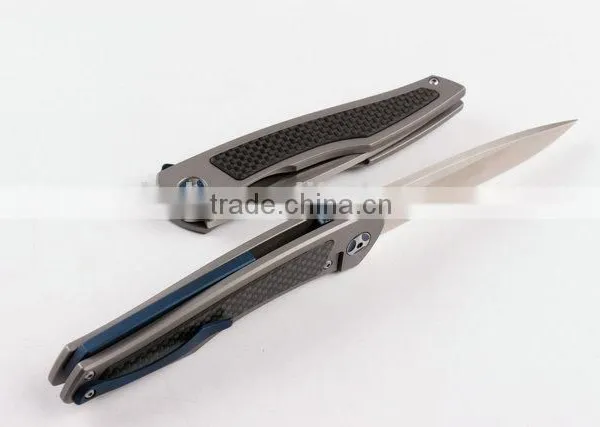 OEM All Titanium Handle D2 Blade Folding Knives for Outdoor photo-4