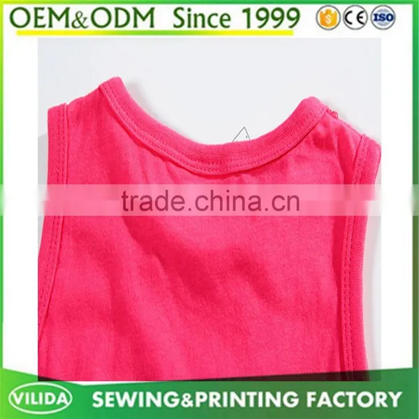 Custom New Design Girls 100% Cotton Blank Tank Top High Quality Blank Vest photo-3