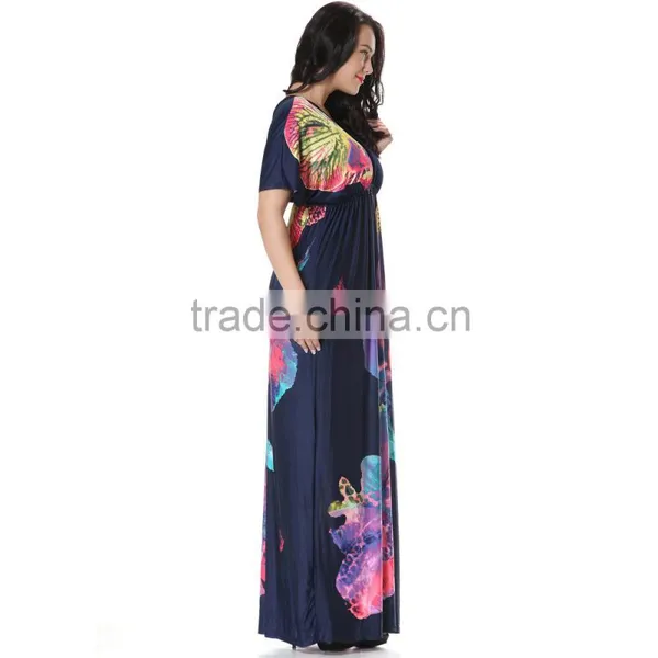 Hot Sey V Collar Beach Resort Beach Dress Code Plus Silk Dress in Summe photo-2