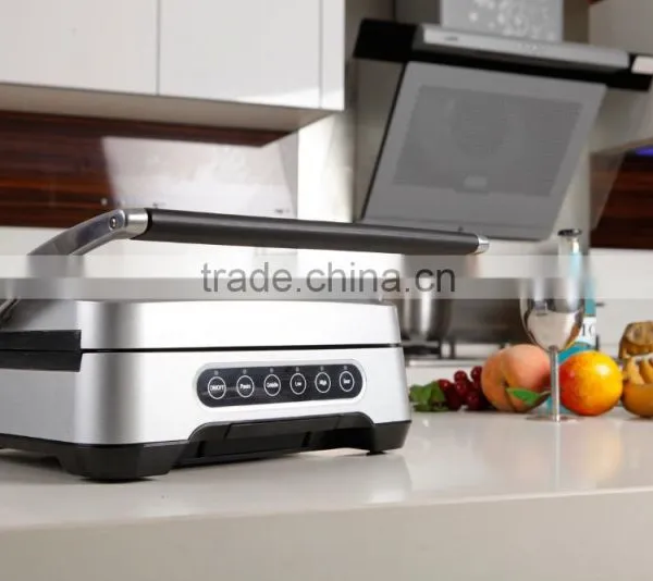 Non-stick Electric Stainless Steel Panini Press Sandwich Maker photo-2