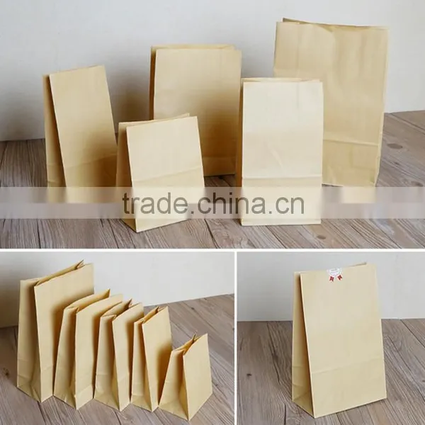 Flat White Kraft Paper Bag Square Bottom for Food Packaging photo-4