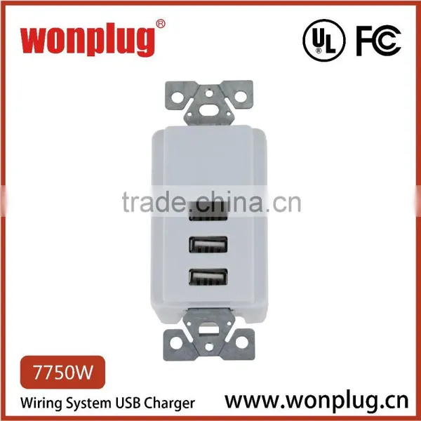 5V/3100mA 3 USB Ports Wall Socket Charger Electrical Power Outlet Panel Plate photo-4
