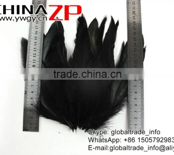 Leading Supplier CHINAZP Factory High Quality Black Chicken Dyed Rooster Schlappen Feathers photo-5