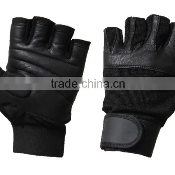 Weight Lifting Gloves, Leather Weightlifting Gloves, Padded Half Finger Weight Lifting Gloves