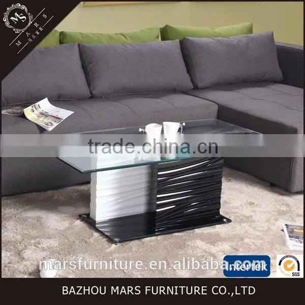 MDF based white plexiglass coffee table