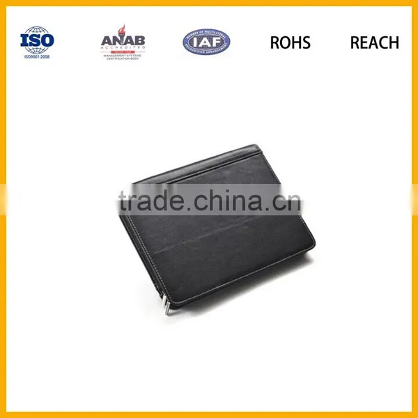 PU Leather Notebook Folder Padfoilo With Pocket for Ipad, Zip Closure photo-2