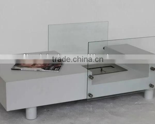 Ethanol Fireplace VOG82 + Stainless Steel Burner + Freestanding + Metal Furniture