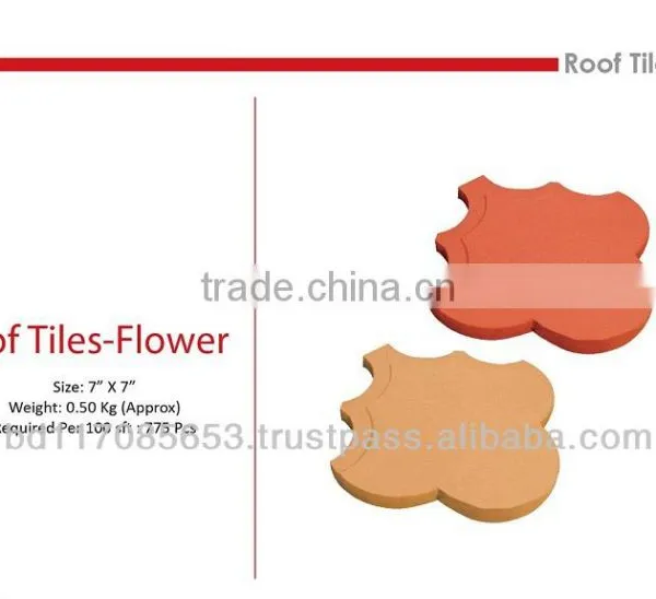 Roof Tiles - Flower/ Clay/ Natural Color/ Eco Friendly/ Heat Insulation/ Water Resistance/ Cooler Temperature