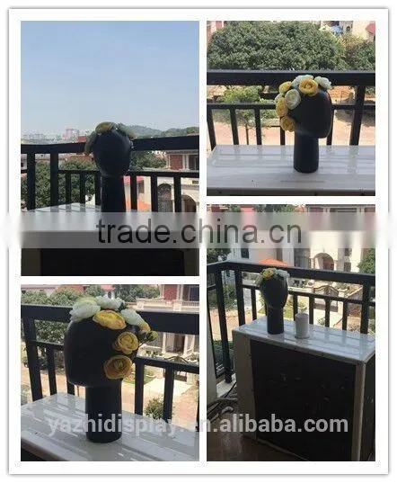 Modern Home Decoration Head Shape Fiberglass Flower Vase photo-6