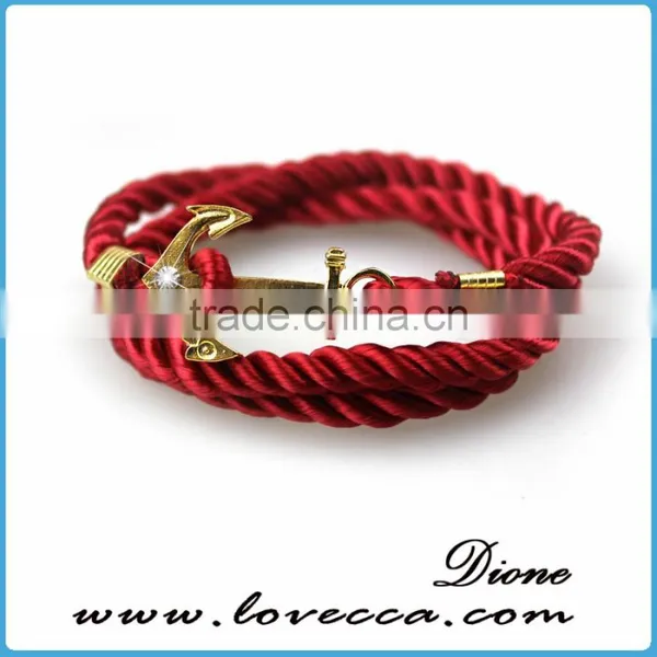 Cheap Handmade Customized Mens Anchor Bracelet, Nautical Rope Bracelet photo-2