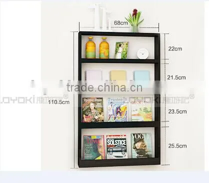 Lovely Colorful Wooden Kids Bookshelf / Kids Bookcase Design 4 Tiers Wall Mounted Bookshelf photo-6