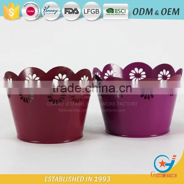 Garden Iron and Zinc Unique Powder Coated Outdoor Plant Coloured Flower Pots Colourful Pots for Plants photo-6