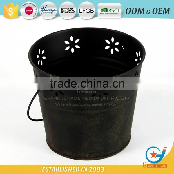 Iron and Zinc Homeware Flower Pots for Outside Decorative Garden Pots photo-3