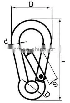 Small Stainless Steel 316 Double End Carabine Dog Pet Carabiner Hook photo-5