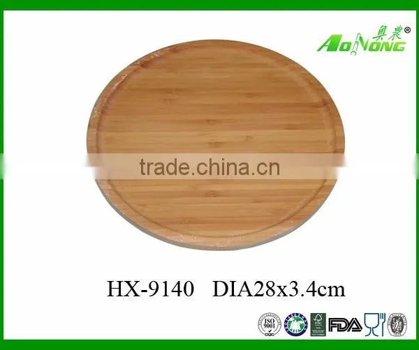 Wholesale Round Bamboo Food Tray Serving Tray Wood Tray