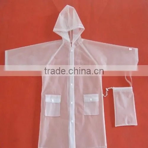 Food Grade EVA Poncho Raincoat With Hood and Sleeve photo-4