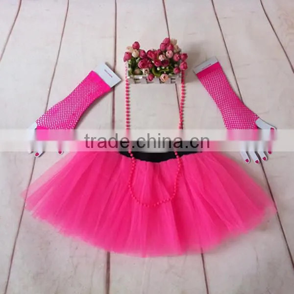 Plus Size Neon Woman Costume 80s Hen Fancy Dress Tutu Skirt Party Costume photo-4