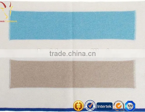 Super Soft Luxury Intarsia Knitted Cashmere Warm Baby Blanket photo-2