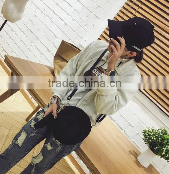 New Fashion Winter Cute Lady Imitation Gray Rabbit Fur Handbag photo-5