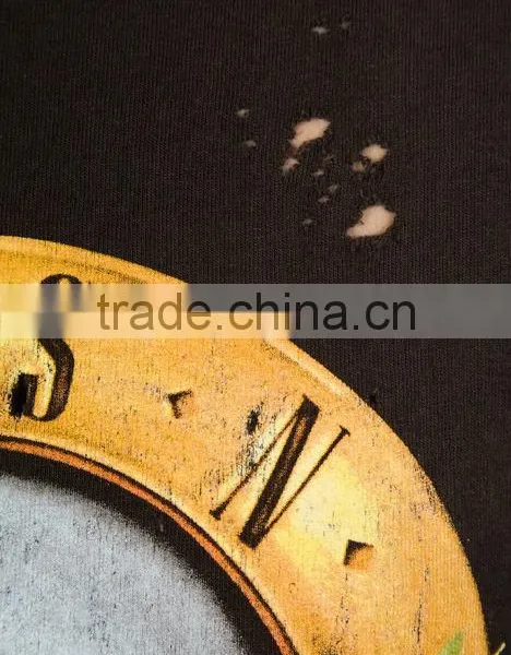 Intentional Holes Throughout Raw Cut Hem Crop T-shirts photo-5