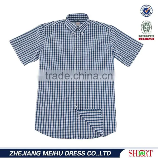 Pure Cotton Plaid t Shirts for Men Fancy t Shirt Wide Neck Men photo-2