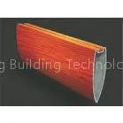 Commercial Aluminum Roof Linear Metal Ceiling Wood Grain With Bullet Shaped