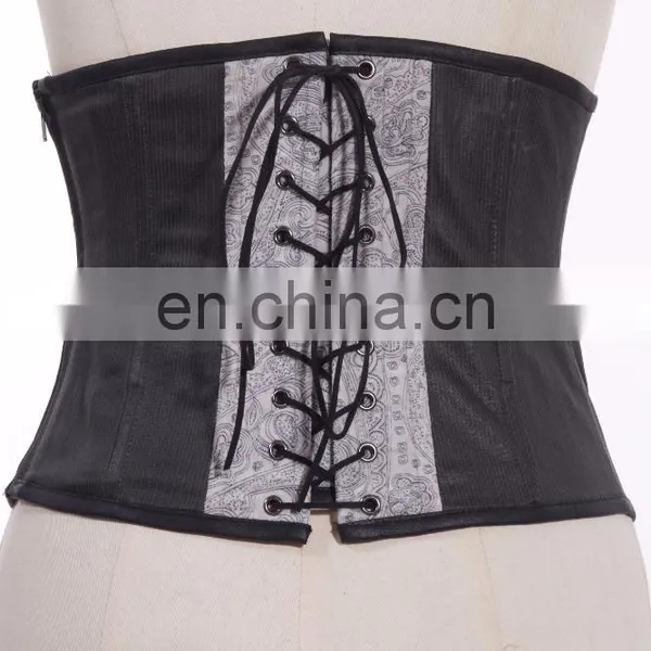 Steampunk Soft Bone Corset With Key-hole Patch and Bronze Key Pendant photo-4