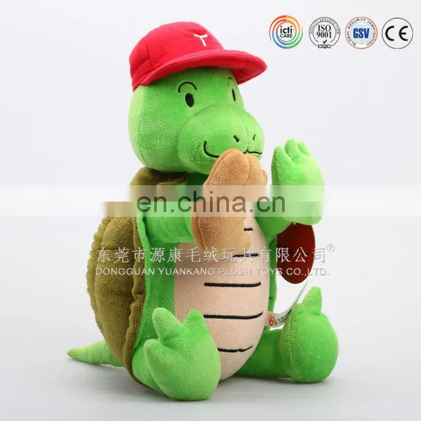 ICTI Audited Plush Toys Manufactory Plush Stuffed Soft Turtle Toy With Red Cap photo-2