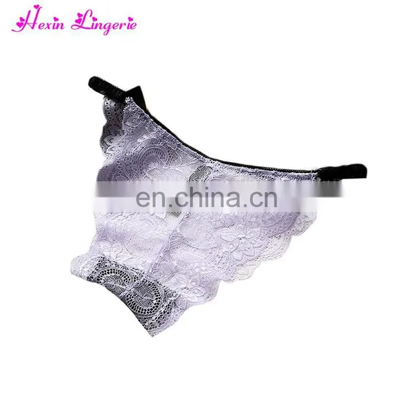 Without Moq Free Shipping Girls Purple Ice Silk Thin Belt Breathable Sexy Lace Panties photo-4