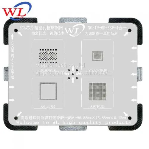 Шаблон трафарета для повторного наплавления BGA для WL для Iphone 5/5C/5S/6/6P/6s/7. Трафареты для повторной работы с BGA