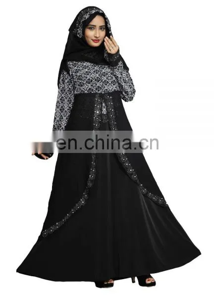 2017 Dubai Printed Burkha With Koti (Jacket) Style For Women's Casual Wear ( Abaya Burqa For Islamic Wear ) photo-4