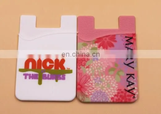 Custom 3M Adhesive Silicone Cell Phone Card Wallet Holder photo-5