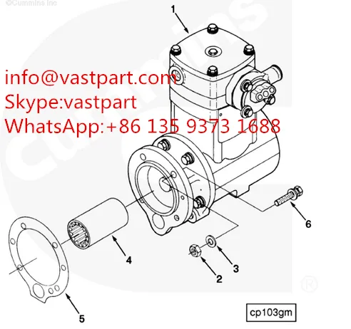 Cummins L10 Engine Air Compressor 3558072