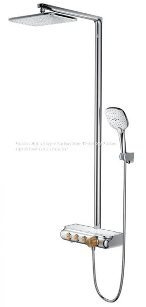 IT-H005A Thermostat Controlled Shower Valves #304 SS Thermostatic Shower Sets Rectangle Top Shower With Hand Shower photo-2