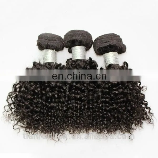 Natural Black Color Virgin Malaysian Afro Kinky Curly Hair Natural Human Hair Extensions photo-3