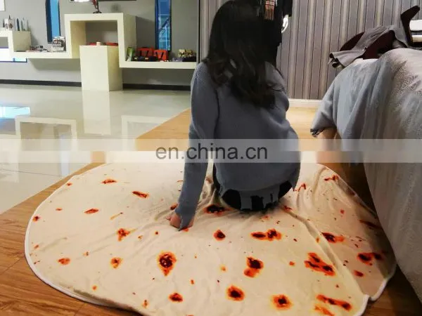 Junk Food Beach Towel Blanket With Tassels Burgers Pizza Fast Food Print Teens Girls Fashion Round Yoga Funny Food Blanket