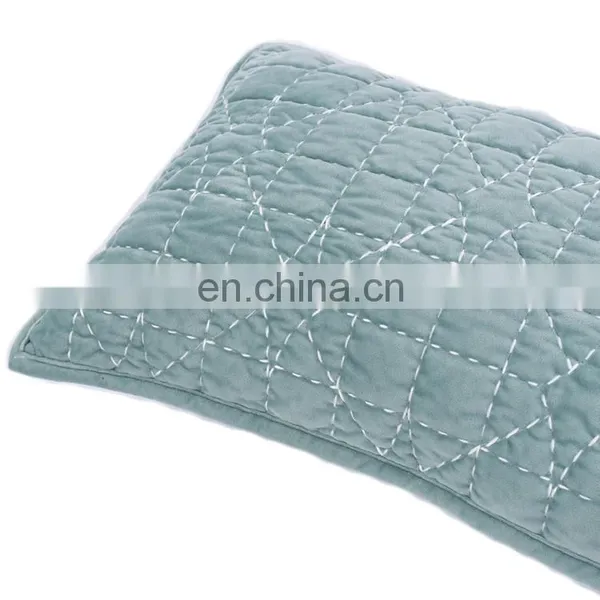 Mint Green Polyester Velvet Quilt Embroidery Cushion/pillow Decorative Throw Pillow photo-5