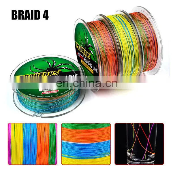 High Quality 4 Strands 100m 12colors Polyethylene Braided Line photo-3